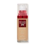 Revlon Liquid Foundation, Age Defying 3XFace Makeup, Anti-Aging and Firming Formula, SPF 30, Longwear Medium Buildable Coverage with Natural Finish, 010 Bare Buff, 1 Fl Oz