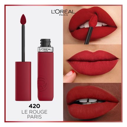 L'Oreal Paris Infallible Matte Resistance Liquid Lipstick, 420 Le Rouge Paris